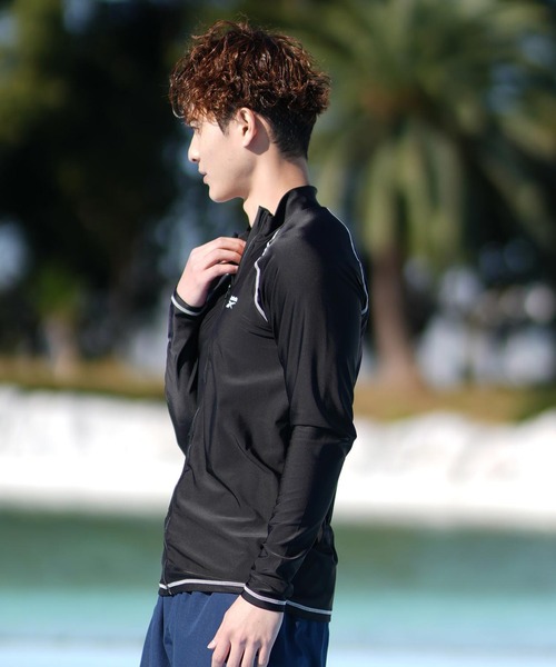 Reebok/リーボック ハイネックラッシュガード フルジップ/無地ワン