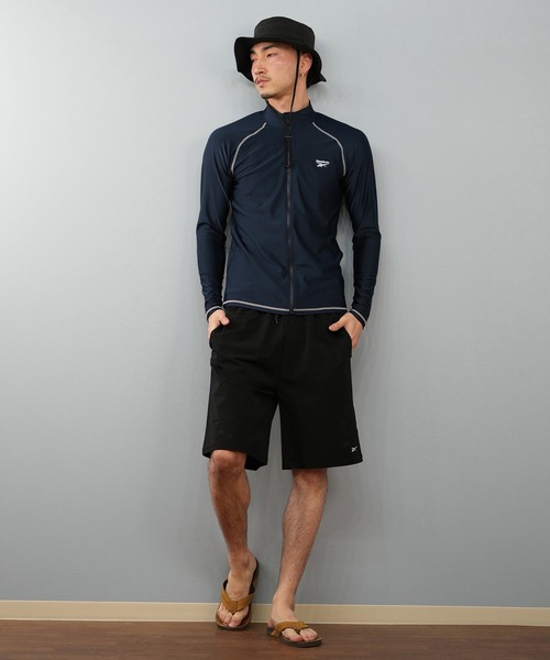 Reebok/リーボック ハイネックラッシュガード フルジップ/無地ワン