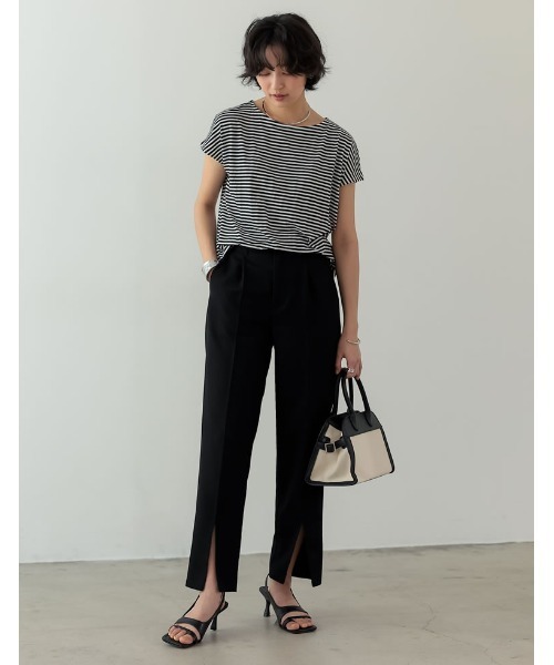 Re:EDIT（リエディ）の「フェイクレザー切り替えスクエアボストンバッグ（ボストンバッグ・レディース・ブラウン/ブラック・FREE）」の4枚目の写真