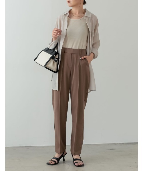 Re:EDIT（リエディ）の「フェイクレザー切り替えスクエアボストンバッグ（ボストンバッグ・レディース・ブラウン/ブラック・FREE）」の5枚目の写真