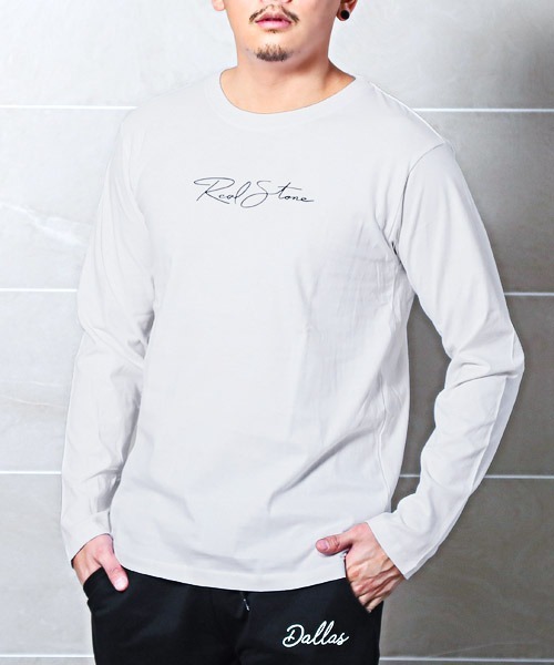 LUXSTYLE(ラグスタイル)の「ワンポイントロゴプリントロンT(Tシャツ/カットソー・メンズ・ブラック/サックスブルー/ホワイト・XL/M/L)」の2枚目の写真