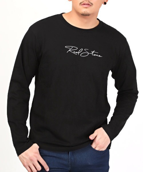 LUXSTYLE(ラグスタイル)の「ワンポイントロゴプリントロンT(Tシャツ/カットソー・メンズ・ブラック/サックスブルー/ホワイト・XL/M/L)」の3枚目の写真
