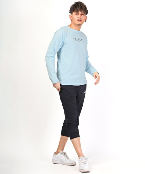 LUXSTYLE(ラグスタイル)の「ワンポイントロゴプリントロンT(Tシャツ/カットソー・メンズ・ブラック/サックスブルー/ホワイト・XL/M/L)」の8枚目の写真