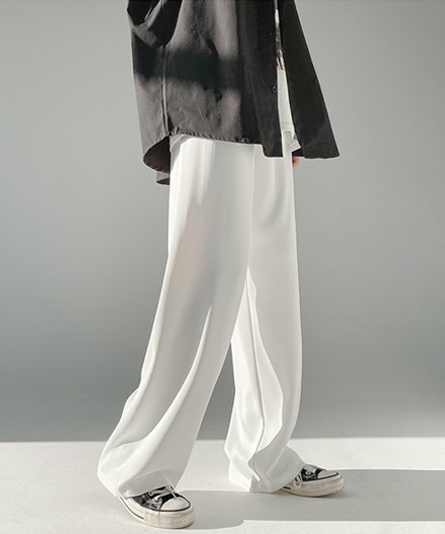Ressaca（レサーカ）の「ルーズストレート ワイドシルエット イージースラックスパンツ（スラックス・メンズ・ホワイト/ブラック/グレー・M/L/XL）」の2枚目の写真
