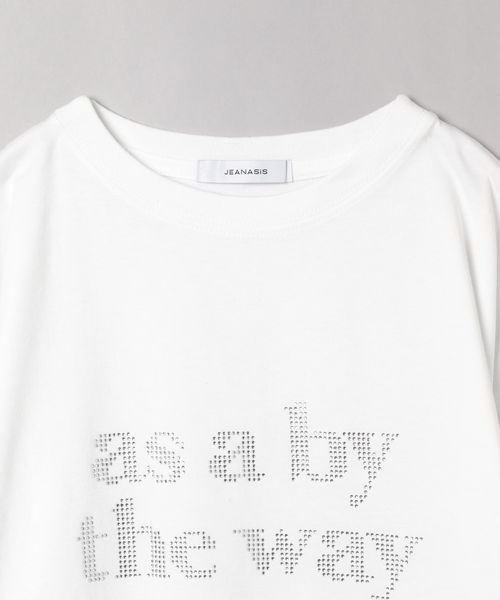 JEANASIS(ジーナシス)の「ラインストーンロゴTEE/197809(Tシャツ/カットソー・レディース・ホワイト/ブラック・FREE)」の4枚目の写真