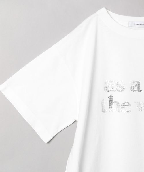 JEANASIS(ジーナシス)の「ラインストーンロゴTEE/197809(Tシャツ/カットソー・レディース・ホワイト/ブラック・FREE)」の5枚目の写真