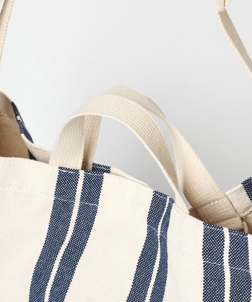 niko and...（ニコアンド）の「ニコロゴストライプ2WAYトートバッグ【ニコロゴトート】（トートバッグ・レディース・オレンジ/ブルー・0）」の6枚目の写真