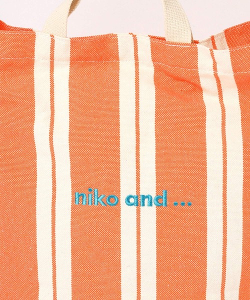 niko and...（ニコアンド）の「ニコロゴストライプ2WAYトートバッグ【ニコロゴトート】（トートバッグ・レディース・オレンジ/ブルー・0）」の10枚目の写真