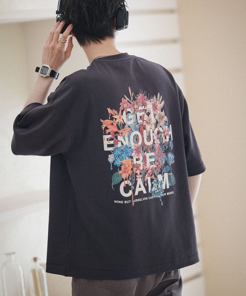 RAGEBLUE（レイジブルー）の「スムースフラワーフォトプリントTシャツ（Tシャツ/カットソー・メンズ・ホワイト/スミクロ/グリーン・SMALL/MEDIUM/LARGE）」の3枚目の写真