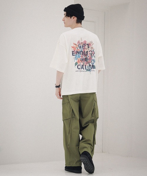 RAGEBLUE（レイジブルー）の「スムースフラワーフォトプリントTシャツ（Tシャツ/カットソー・メンズ・ホワイト/スミクロ/グリーン・SMALL/MEDIUM/LARGE）」の6枚目の写真