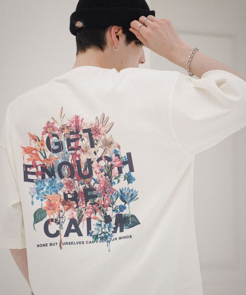 RAGEBLUE（レイジブルー）の「スムースフラワーフォトプリントTシャツ（Tシャツ/カットソー・メンズ・ホワイト/スミクロ/グリーン・SMALL/MEDIUM/LARGE）」の12枚目の写真