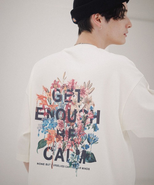 RAGEBLUE（レイジブルー）の「スムースフラワーフォトプリントTシャツ（Tシャツ/カットソー・メンズ・ホワイト/スミクロ/グリーン・SMALL/MEDIUM/LARGE）」の13枚目の写真