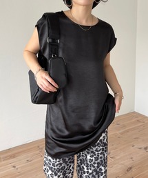 wee9s（ウィークス）の「satin like long tank po / サテンライクロングタンクトップブラウス（Tシャツ/カットソー）」