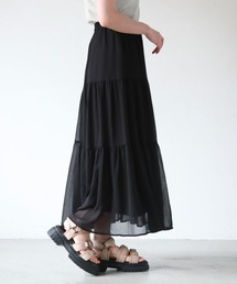 archives | シフォン楊柳ティアードスカート(スカート)