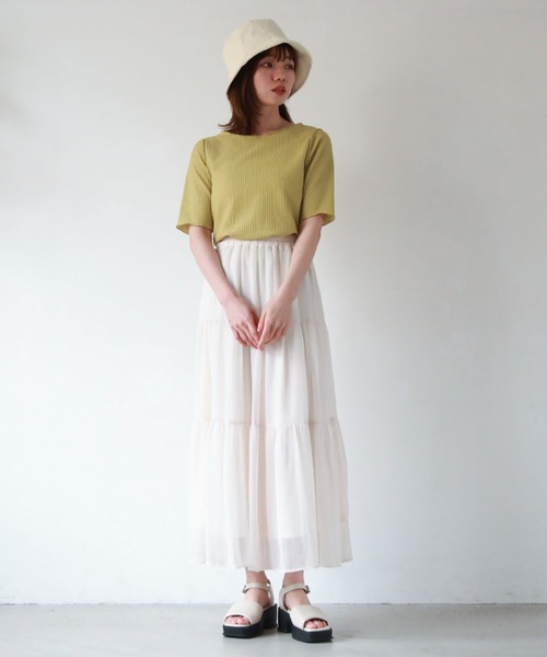 archives（アルシーヴ）の「シフォン楊柳ティアードスカート（スカート・レディース・アイボリー/ブラック/ブルー/グリーン・MEDIUM）」の16枚目の写真