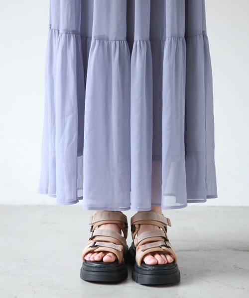 archives（アルシーヴ）の「シフォン楊柳ティアードスカート（スカート・レディース・アイボリー/ブラック/ブルー/グリーン・MEDIUM）」の19枚目の写真