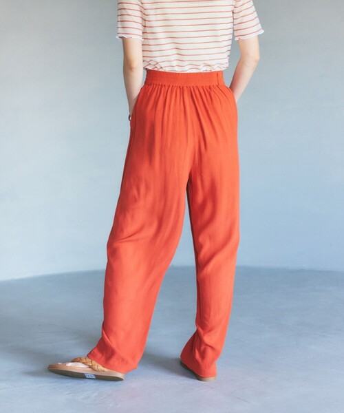 FREAK'S STORE(フリークスストア)の「カラージョーゼットパンツ/レーヨンイージーパンツ(その他パンツ・レディース・ブラック/レッド/ピンク/グリーン/レンガ・フリ-)」の12枚目の写真