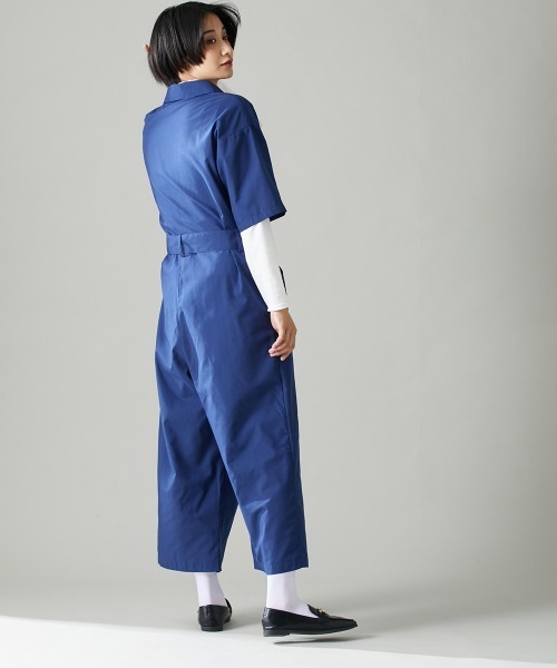 Le temps riche（ルタンリッシュ）の「ハーフスリーブオールインワン　＜Le temps riche＞（つなぎ/オールインワン・レディース・ベージュ/ネイビー・M/L/LL）」の4枚目の写真