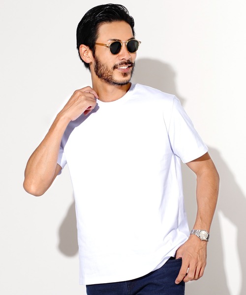 jiggys shop(ジギーズショップ)の「コットン クルーネック 半袖無地 Tシャツ カットソー(Tシャツ/カットソー・メンズ・ブラック/ロイヤルブルー/ホワイト/ネイビー/ミックスグレー/グレー/カーキ・X-LARGE/MEDIUM/XX-LARGE/LARGE/SMALL)」の1枚目の写真