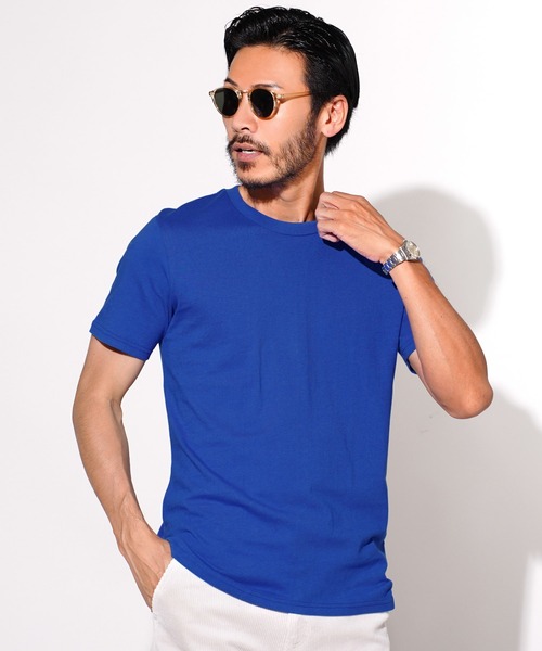 jiggys shop(ジギーズショップ)の「コットン クルーネック 半袖無地 Tシャツ カットソー(Tシャツ/カットソー・メンズ・ブラック/ロイヤルブルー/ホワイト/ネイビー/ミックスグレー/グレー/カーキ・X-LARGE/MEDIUM/XX-LARGE/LARGE/SMALL)」の7枚目の写真