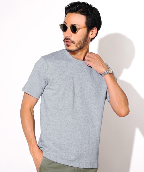 jiggys shop(ジギーズショップ)の「コットン クルーネック 半袖無地 Tシャツ カットソー(Tシャツ/カットソー・メンズ・ブラック/ロイヤルブルー/ホワイト/ネイビー/ミックスグレー/グレー/カーキ・X-LARGE/MEDIUM/XX-LARGE/LARGE/SMALL)」の4枚目の写真