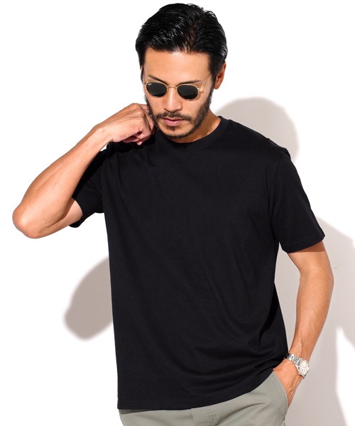 jiggys shop(ジギーズショップ)の「コットン クルーネック 半袖無地 Tシャツ カットソー(Tシャツ/カットソー・メンズ・ブラック/ロイヤルブルー/ホワイト/ネイビー/ミックスグレー/グレー/カーキ・X-LARGE/MEDIUM/XX-LARGE/LARGE/SMALL)」の2枚目の写真