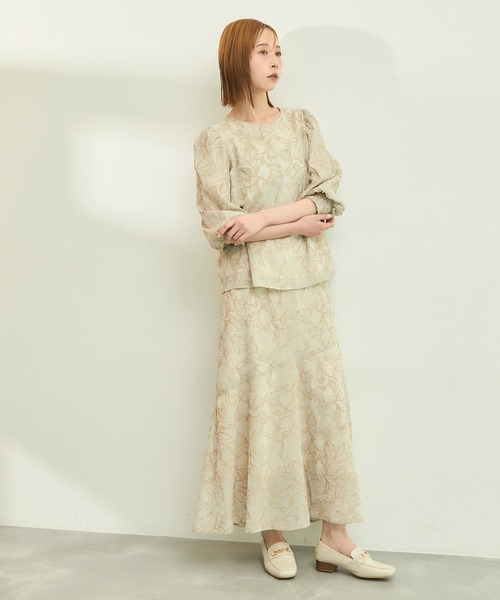 ROPE' PICNIC（ロペピクニック）の「【emur/エミュール】洗える/セットアップ対応/楊柳刺繍ブラウス（シャツ/ブラウス・レディース・ブラック/オフホワイト・38）」の21枚目の写真