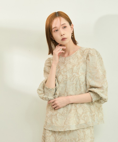 ROPE' PICNIC（ロペピクニック）の「【emur/エミュール】洗える/セットアップ対応/楊柳刺繍ブラウス（シャツ/ブラウス・レディース・ブラック/オフホワイト・38）」の19枚目の写真