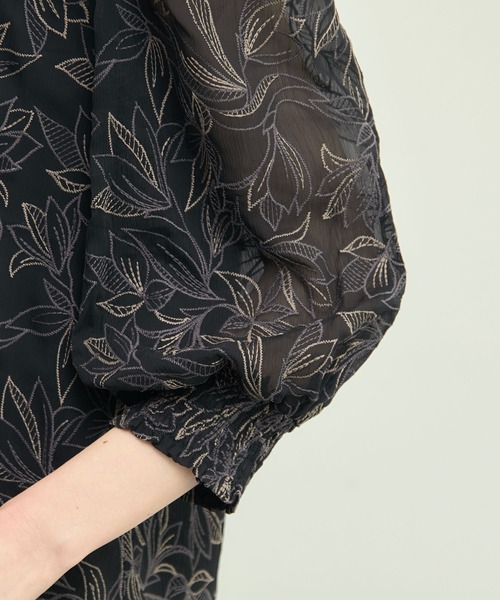 ROPE' PICNIC（ロペピクニック）の「【emur/エミュール】洗える/セットアップ対応/楊柳刺繍ブラウス（シャツ/ブラウス・レディース・ブラック/オフホワイト・38）」の12枚目の写真