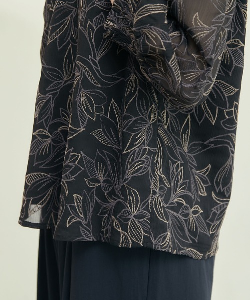 ROPE' PICNIC（ロペピクニック）の「【emur/エミュール】洗える/セットアップ対応/楊柳刺繍ブラウス（シャツ/ブラウス・レディース・ブラック/オフホワイト・38）」の10枚目の写真