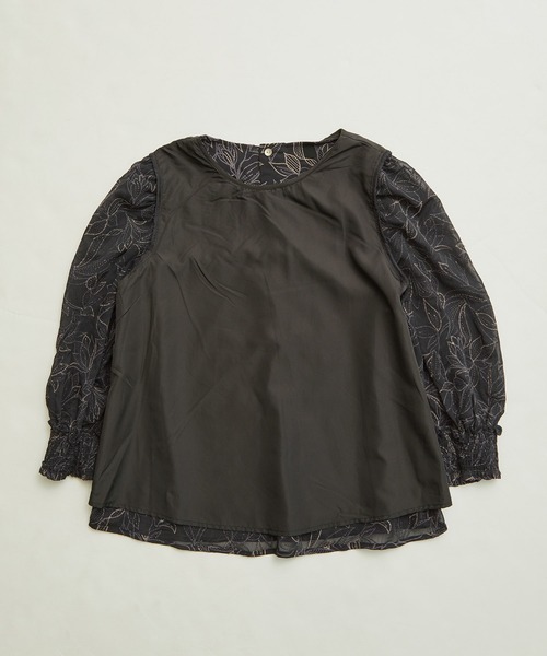 ROPE' PICNIC（ロペピクニック）の「【emur/エミュール】洗える/セットアップ対応/楊柳刺繍ブラウス（シャツ/ブラウス・レディース・ブラック/オフホワイト・38）」の9枚目の写真