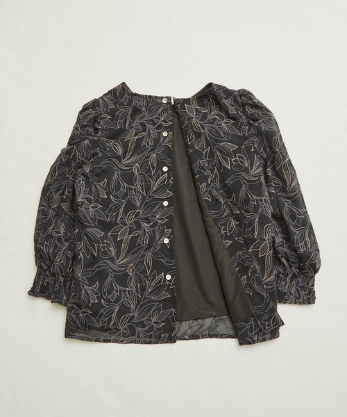 ROPE' PICNIC（ロペピクニック）の「【emur/エミュール】洗える/セットアップ対応/楊柳刺繍ブラウス（シャツ/ブラウス・レディース・ブラック/オフホワイト・38）」の8枚目の写真