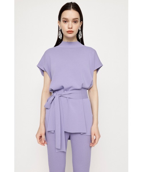 SLY（スライ）の「WASHABLE WAIST BELT TUNIC ウォッシャブル ウエストベルト チュニック セットアップ（ニット/セーター・レディース・ブラック/イエロー系その他/アイボリー/パープル・FREE）」の15枚目の写真