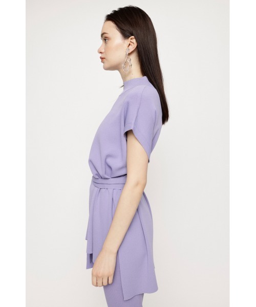 SLY（スライ）の「WASHABLE WAIST BELT TUNIC ウォッシャブル ウエストベルト チュニック セットアップ（ニット/セーター・レディース・ブラック/イエロー系その他/アイボリー/パープル・FREE）」の18枚目の写真