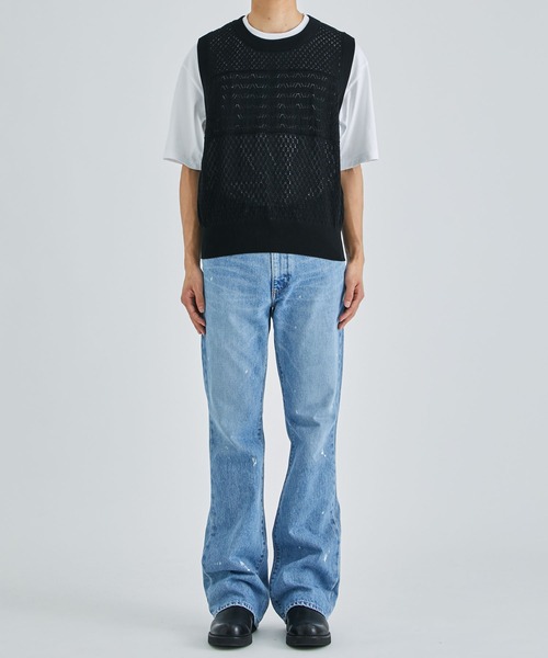 ALLEGE（アレッジ）の「Openwark Knit Vest（ベスト・メンズ・ブラック/グレー・2/3）」の3枚目の写真