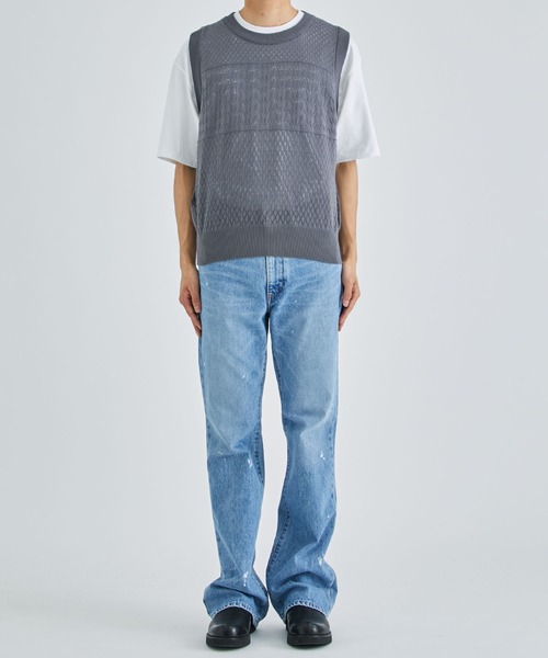 ALLEGE（アレッジ）の「Openwark Knit Vest（ベスト・メンズ・ブラック/グレー・2/3）」の10枚目の写真