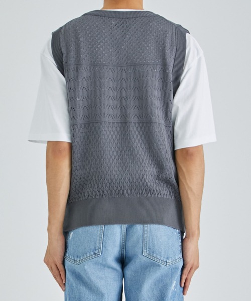 ALLEGE（アレッジ）の「Openwark Knit Vest（ベスト・メンズ・ブラック/グレー・2/3）」の13枚目の写真