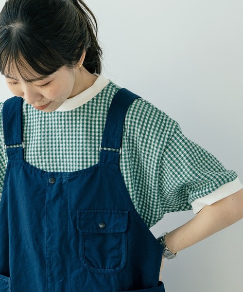 tシャツ ギンガムジャガード 半袖BIG Tシャツ レディース PAR ICI（パーリッシィ）の「ギンガムジャガード 半袖BIG T