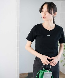 WEGO/ロゴ刺繍リブT