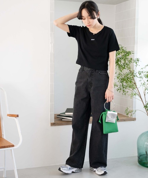 WEGO（ウィゴー）の「WEGO/ロゴ刺繍リブT（Tシャツ/カットソー・レディース・ブラック/ブラック系その他/ホワイト/その他2/その他1・FREE）」の7枚目の写真