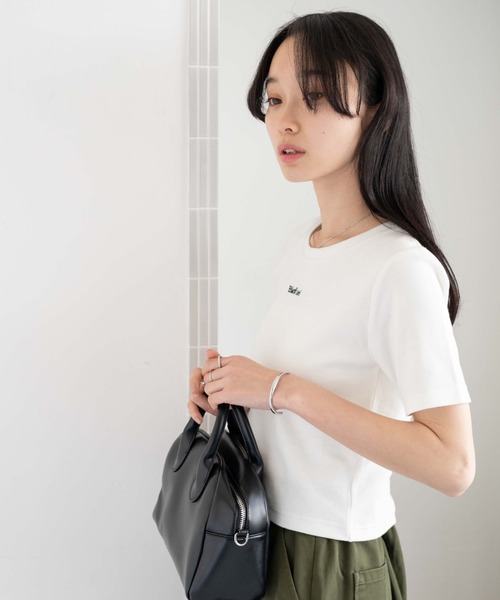 WEGO（ウィゴー）の「WEGO/ロゴ刺繍リブT（Tシャツ/カットソー・レディース・ブラック/ブラック系その他/ホワイト/その他2/その他1・FREE）」の18枚目の写真