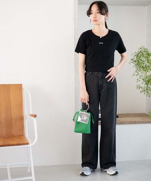 WEGO（ウィゴー）の「WEGO/ロゴ刺繍リブT（Tシャツ/カットソー・レディース・ブラック/ブラック系その他/ホワイト/その他2/その他1・FREE）」の9枚目の写真