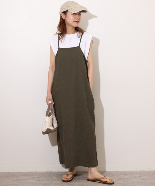 JOURNAL STANDARD relume（ジャーナルスタンダード　レリューム）の「ジャガードキャミワンピース（ワンピース・レディース・ブラック/オリーブ・FREE）」の2枚目の写真