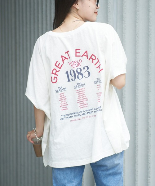 綿麻バックプリントBIGTEE