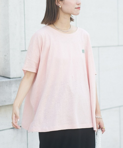 綿麻バックプリントBIGTEE