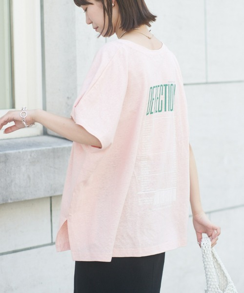 綿麻バックプリントBIGTEE