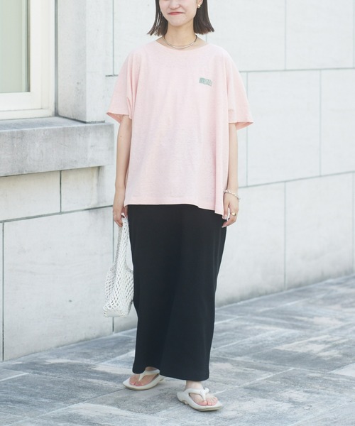 綿麻バックプリントBIGTEE