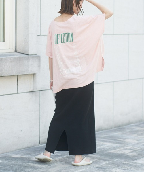 綿麻バックプリントBIGTEE