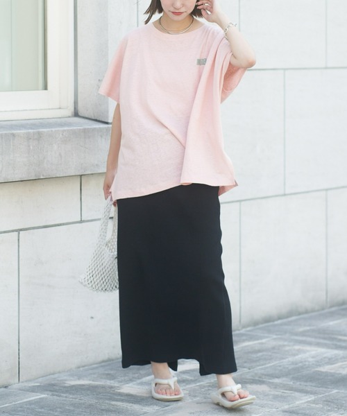 綿麻バックプリントBIGTEE