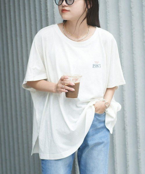 綿麻バックプリントBIGTEE